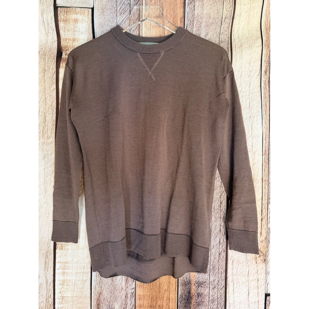 Icebreaker Sweater Merino Wool Blend Crewneck Minimalist Brown Gorpcore XS